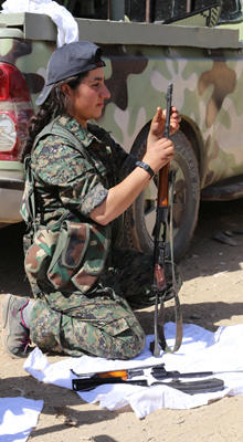 Kurdish militia member Akina Akin