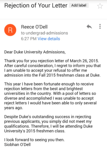 Example Letters To Reject Offer Of Admissions To College 17