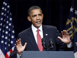 President Barack Obama speaks at a Democratic National Committee (DNC) fundraising event in Atlanta, Monday, Aug. 2, 2010.