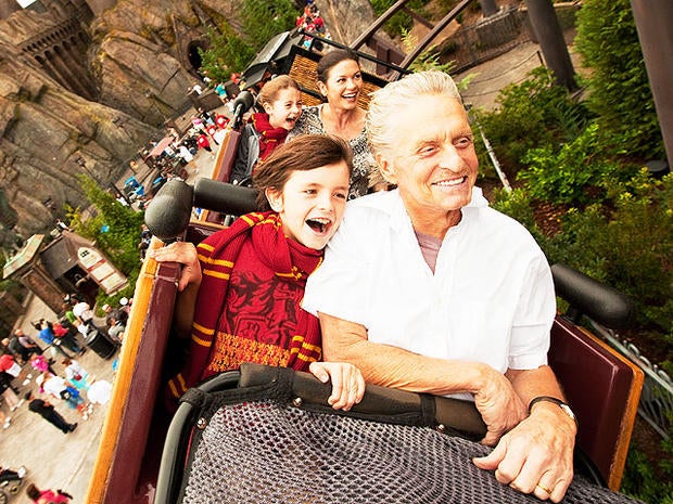 Michael Douglas And Catherine Zeta-Jones Visit Universal Studios Hollywood At Thanksgiving