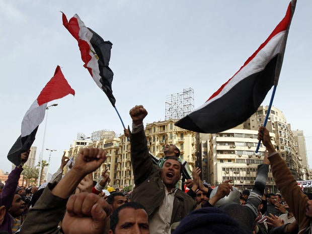 Protesters in Cairo's Tahrir Square