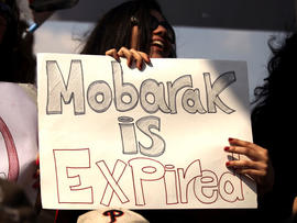 Anti-government protestor in Tahrir Sqaure, Cairo
