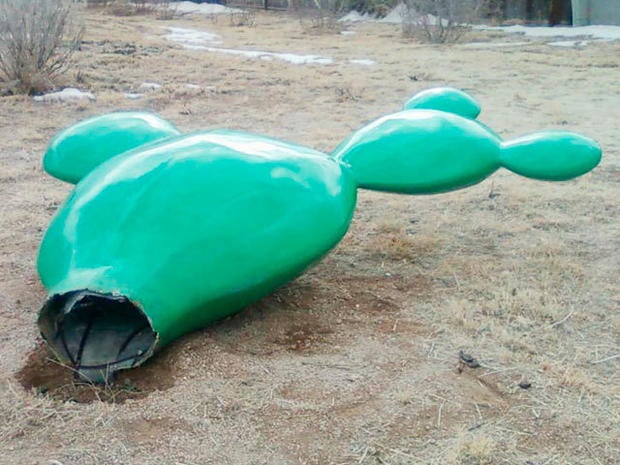 Giant NM fiberglass cactus trashed, not stolen