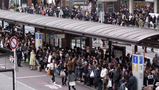 commuters in tokyo