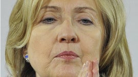 Hillary Rodham Clinton at a Libya conference in London