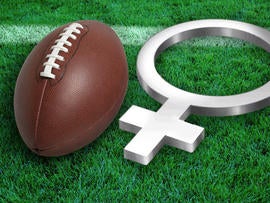 Football and Female symbol