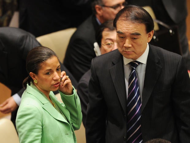 U.S. Ambassador to UN Susan Rice and China's Ambassador Li Baodong