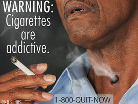 This image provided by the U.S. Food and Drug Administration on Tuesday, June 21, 2011 shows one of nine new warning labels cigarette makers will have to use by the fall of 2012.