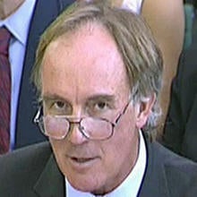 Tom Crone, legal manager of News International, gives evidence July 21, 2009, to a House of Commons committee in Westminster, London, in this image made from television. Crone, a senior lawyer who vetted News of the World stories for more than 20 years, left the newspaper's publisher July 13, 2011, as the phone hacking scandal continued to grow. Photo credit: AP Photo