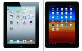 Photos of the Galaxy Tab and iPad 2 in an Apple court document show the two tablets as similar in appearance.