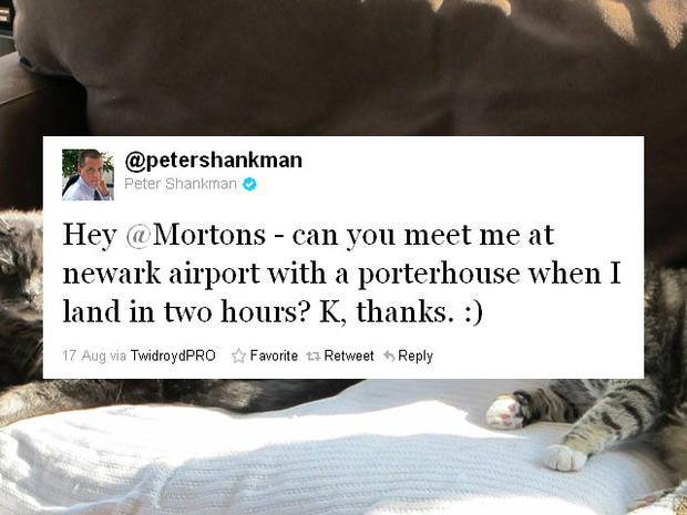 Man tweets at Morton's Steakhouse to bring him a porterhouse, wish granted