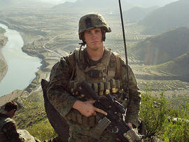 In this undated photo released by the U.S. Marines, Sgt. Dakota Meyer poses for a photo while deployed in support of Operation Enduring Freedom in Ganjgal Village, Kunar province, Afghanistan.