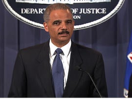 Attorney General Eric Holder is seen at a press conference, October 11, 2011.
