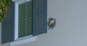 "MythBusters" Misfire Cannonball crashes through house in TV show