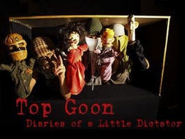 Puppet characters from "Top Goon: Diaries of a Little Dictator." Syrian President Bashar Al-Assad is on the right.