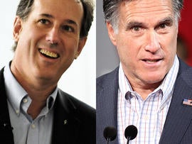 Rick Santorum and Mitt Romney