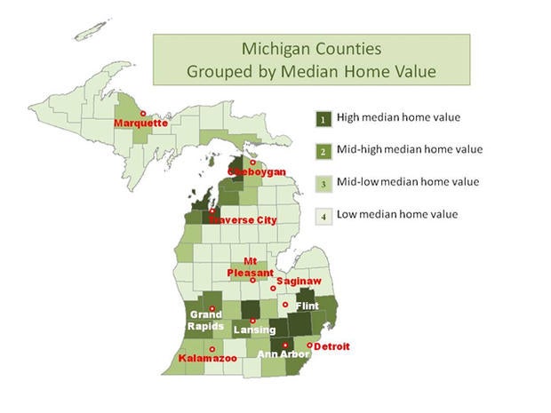 Michigan Counties map