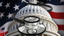 US Capitol, US Flag and Stethoscope