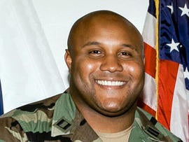 A photo released by the Los Angeles Police Department shows three images of suspect Christopher Dorner, a former Los Angeles officer. Police have launched a massive manhunt for the former Los Angeles officer suspected of killing a couple over the weekend and opening fire on four officers early Thursday, Feb. 7, 2013, killing one and critically wounding another, authorities said.