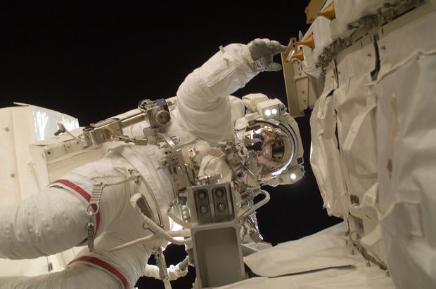 NASA astronaut Sunita Williams during a speacewalk