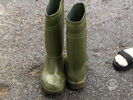 John Aldridge turned over his boots and used them as floats.