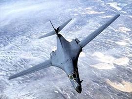 US Air Force B-1B Lancer jet bomber in flight, file photo