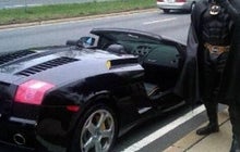 Batman pulled over in Lamborghini
