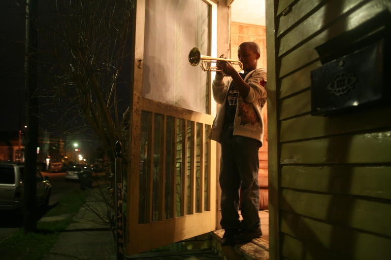 Jaron "Bear" Williams is one of the talented young musicians featured in "The Whole Gritty City"
