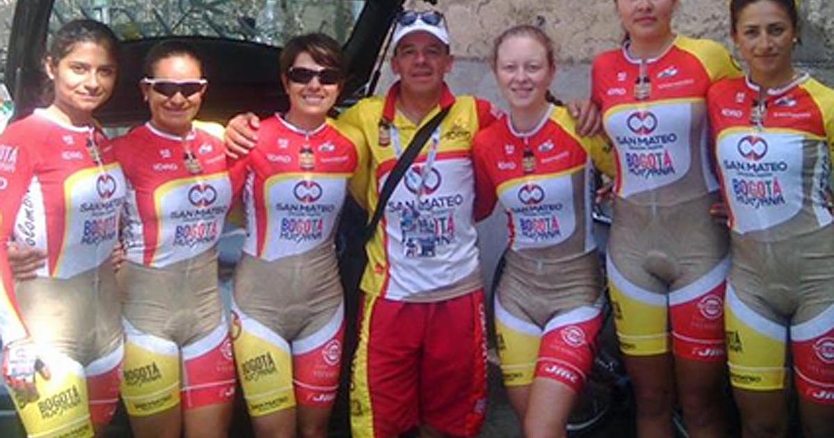 Colombian womens cycling teams bizarre flesh-coloured kit