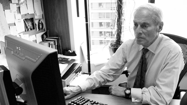 CBS News correspondent Bob Simon at his desk in his New York office in undated photo