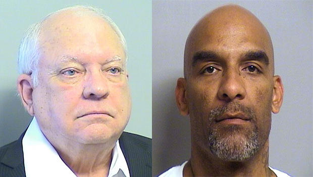 <b>Robert Bates</b>, left, is accused in the fatal shooting of Eric Harris - batesharrissplit-image2