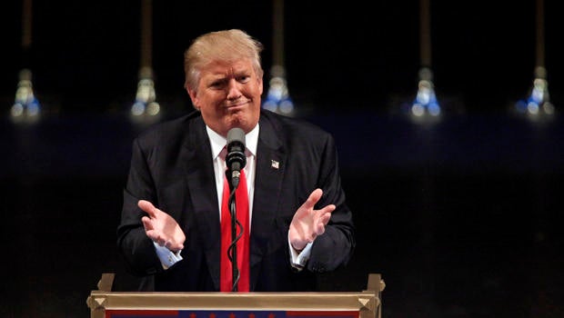 Presumptive Republican presidential nominee Donald Trump speaks during a rally at the Treasure Island Hotel in Las Vegas on June 18, 2016.