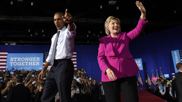 Hillary Clintons Ride On Air Force One With President Obama Was Historic Cbs News