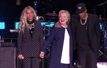 Hillary Clinton gets in formation with Jay Z and Beyonce