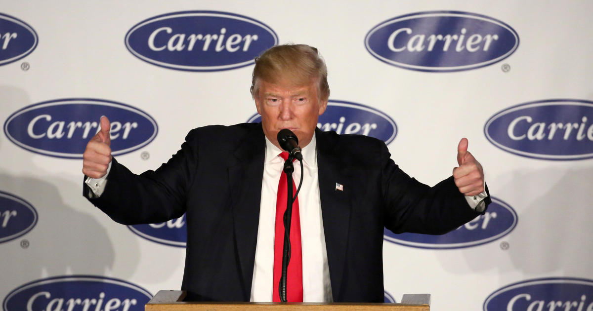 Donald Trump celebrates Carrier deal in Indiana - CBS News
