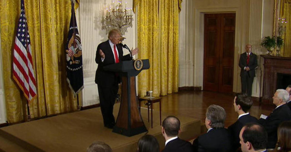 Trump talks "leaks to the media" in press conference