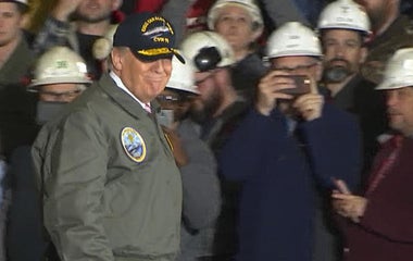 Full video: On Navy ship, President Trump talks military, terrorism
