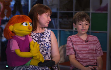 The real-life mother and son behind a Muppet with autism 