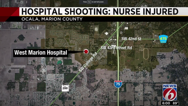 Nurse wounded in shooting at Florida hospital; 1 arrested