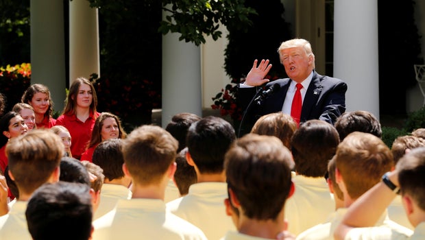 American Legion Boys Go Nuts When Trump Makes 'Fake News' Joke