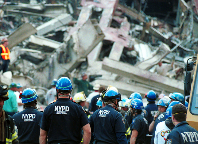 Responders at Ground Zero After 9/11 Attacks 