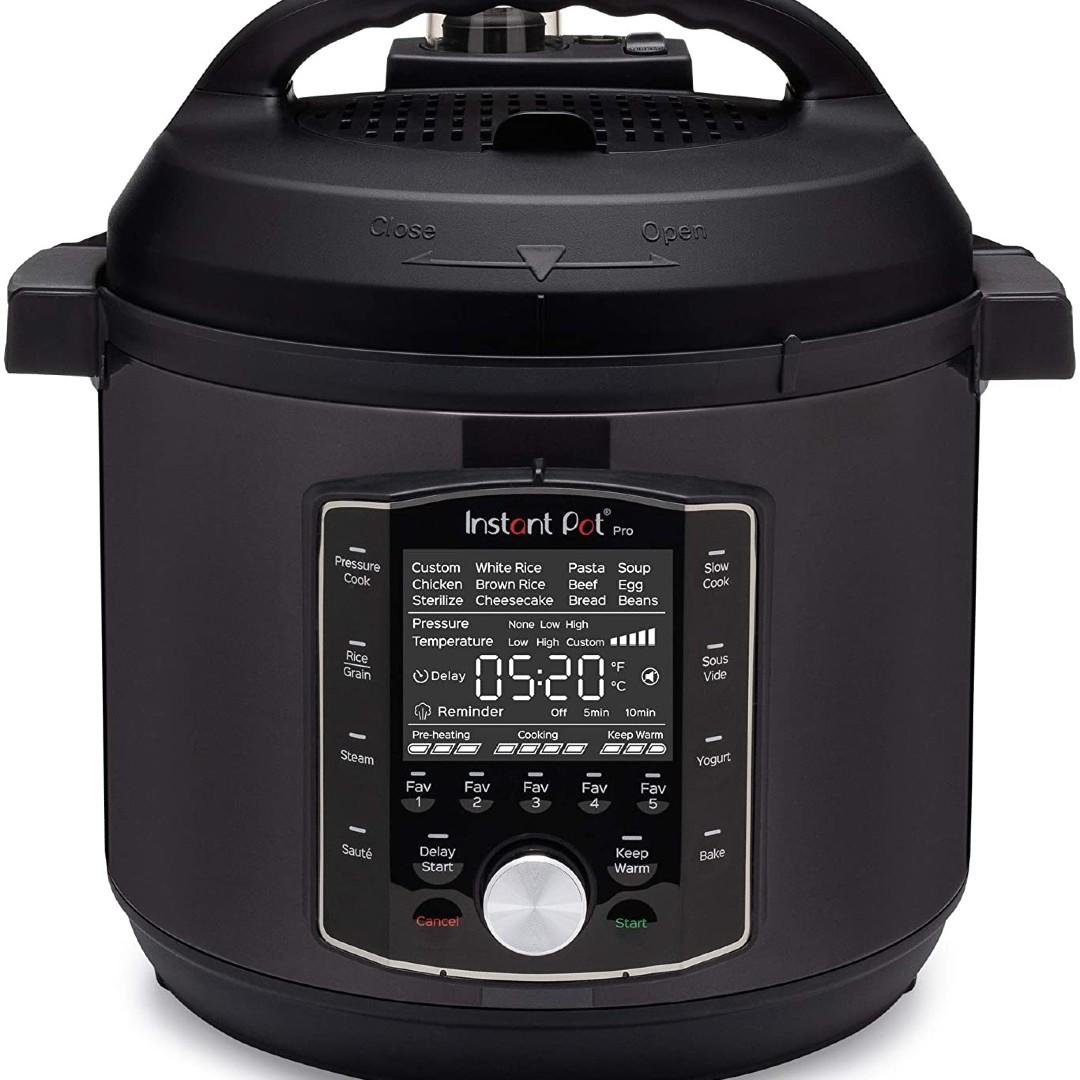 Instant Pot Pro 10-in-1 Pressure Cooker, Slow Cooker, Rice/Grain Cooker, Steamer, Saute, Sous Vide, Yogurt Maker, Sterilizer, and Warmer, 6 Quart 