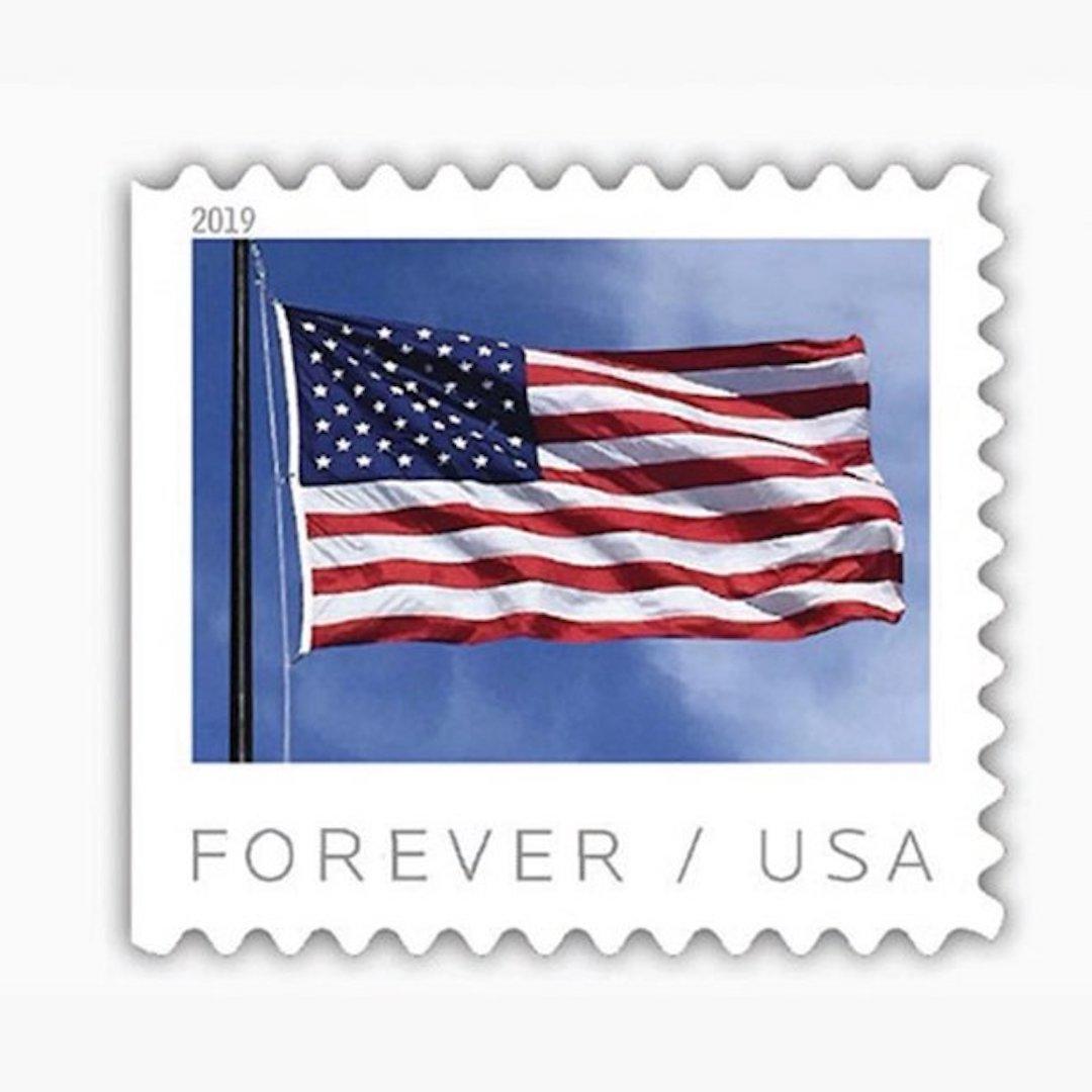 USPS U.S. Flag 1 Roll of 100 USPS Forever First Class Postage Stamps 
