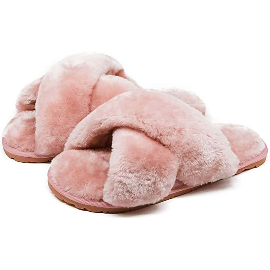 Fuzzy Memory Foam Sandal Slippers 
