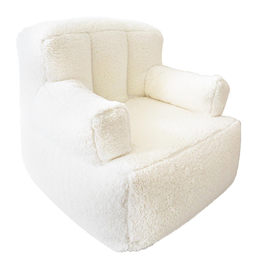 ACEssentials Sherpa Cozy White Large Bean Bag Lounger 