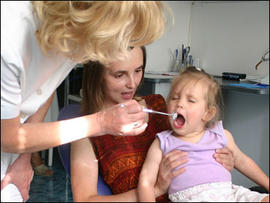 Child at the dentist
