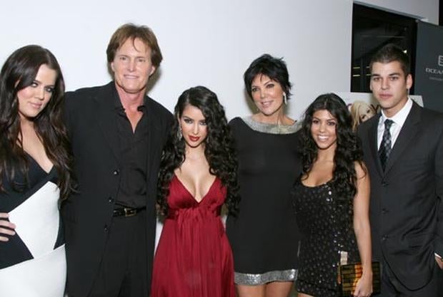 Bruce and Kris Jenner with Kardashians