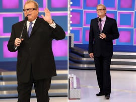 Drew Carey before and after his astonishing 80-pound weight loss.