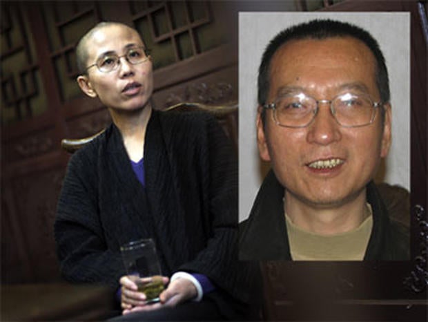 Liu Xia, left, the wife of jailed Chinese dissident and 2010 Nobel Peace Prize winner Liu Xiaobo, during an interview in Beijing, Sept. 29, 2010. The two were able to meet as the Nobel laureate told his wife to dedicate the award to victims of the 1989 Tiananmen Square crackdown.