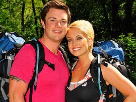 Chad Waltrip and Stephanie Smith on "The Amazing Race." (CBS)